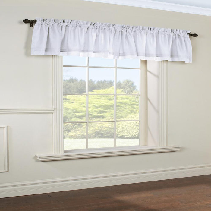 Thermavoile by Commonwealth Rhapsody Lined Rod Pocket Valance Flat Window Dressing - 54x15", White