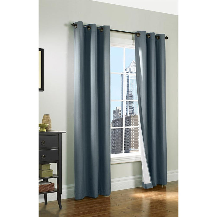 Thermaplus Prelude Room Darkening Window Treatment Grommet Curtain Panel 40" x 84" for Bedroom Livingroom Slate Blue