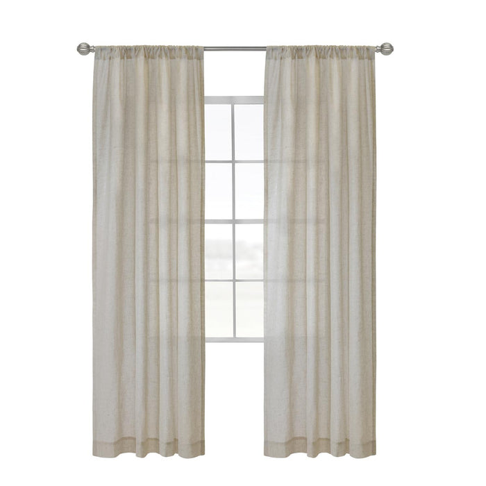 Thermasheer Weathervane Light Filtering Energy Efficient Rod Pocket Curtain Panel for Windows 50" x 95" Linen