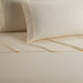 NY&C Home Lain 4 Piece Sheet Set Super Soft Stripe Embroidered Design – Includes 1 Flat, 1 Fitted Sheet, and 2 Pillowcases, Queen, Beige - Beige