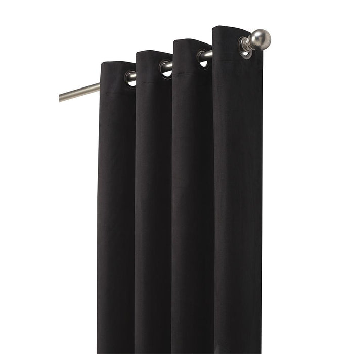 Thermaplus Navar Blackout Suede Textured Window Treatment Grommet Curtain Panel for Bedroom Livingroom Black