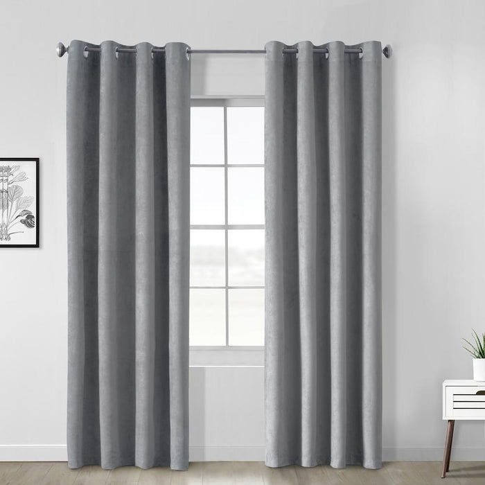 Thermaplus Navar Blackout Window Treatment Grommet Curtain Panel for Bedroom Livingroom Dark Grey
