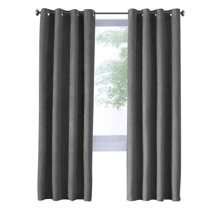 Thermaplus Navar Blackout Window Treatment Grommet Curtain Panel for Bedroom Livingroom Dark Grey