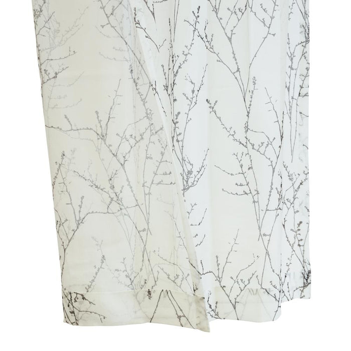 Habitat Liberty Whimsical Branch Motif Light Filtering Grommet Curtain Panel for Livingroom White