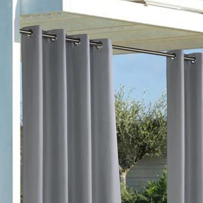 Commonwealth Outdoor Décor Coastal Grommet Top Solid Curtain Panel Grey