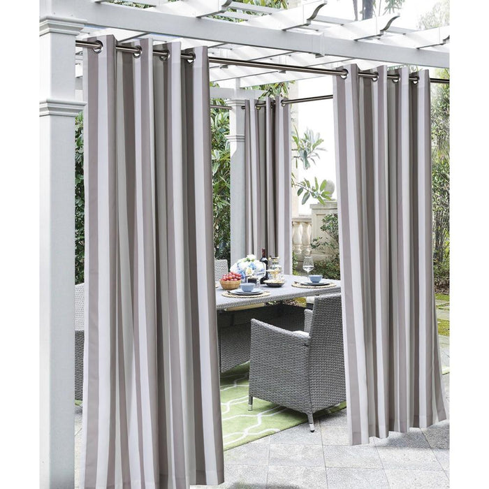 Commonwealth Outdoor Decor Coastal Stripe Grommet Top Curtain Panel - 50x96''