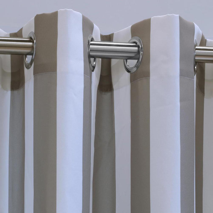 Commonwealth Outdoor Decor Coastal Stripe Grommet Top Curtain Panel - 50x96''