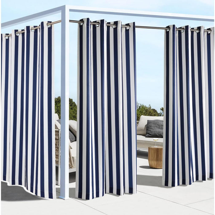Commonwealth Outdoor Decor Coastal Stripe Grommet Top Curtain Panel - 50x108''