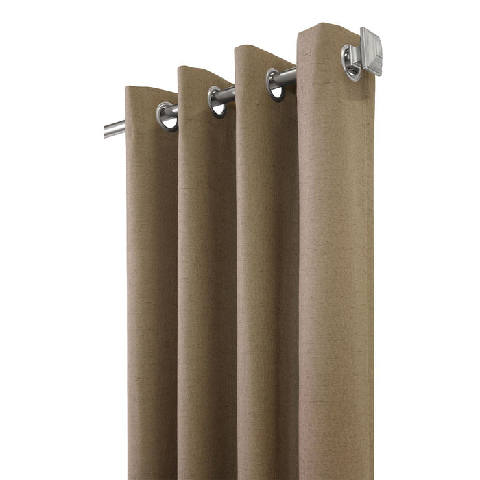 Thermaplus Ventura Blackout UV Protection Grommet Curtain Panel Pair for Windows Each 52" x 95" Pebble