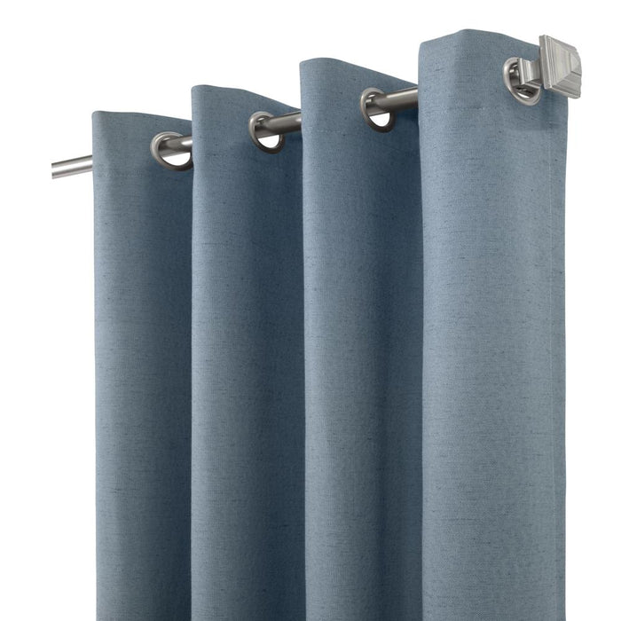 Thermaplus Ventura Blackout Grommet Curtain Panel Pair Frame Your Windows with Subtle Slub Textured Motif Blue