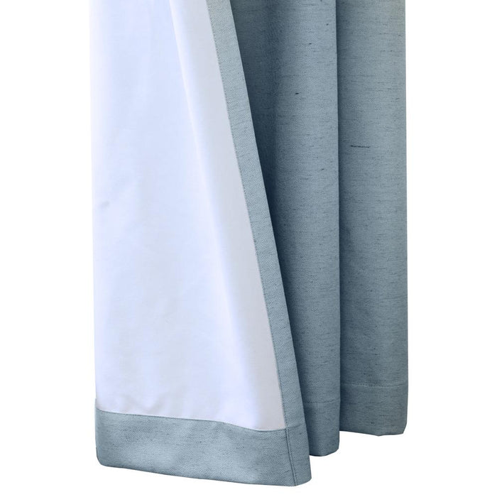 Thermaplus Ventura Blackout Grommet Curtain Panel Pair Frame Your Windows with Subtle Slub Textured Motif Blue