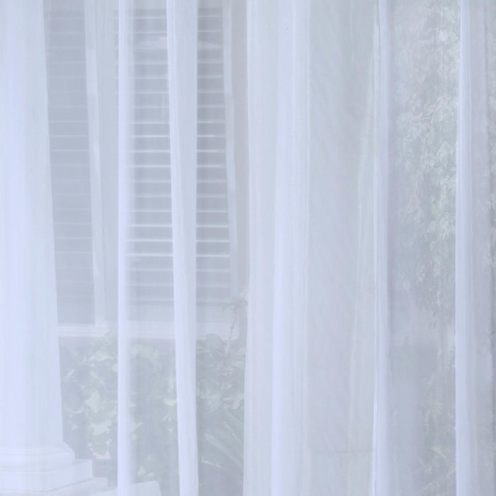 Commonwealth NO SE'EM Curtain Grommet Top Panel 8 Matt Silver Grommets - White