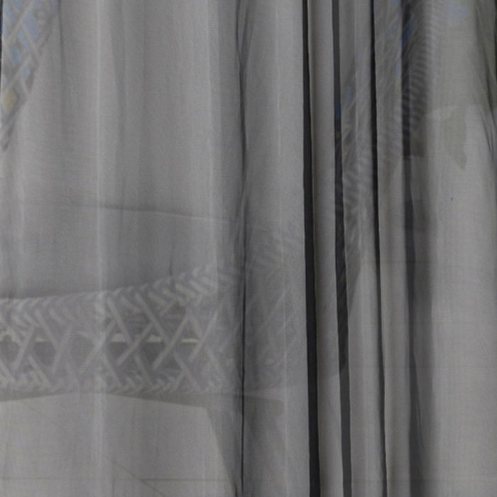 Commonwealth NO SE'EM Curtain Grommet Top Panel 8 Matt Silver Grommets - Black
