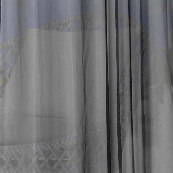 Commonwealth NO SE'EM Curtain Grommet Top Panel 8 Matt Silver Grommets - Black