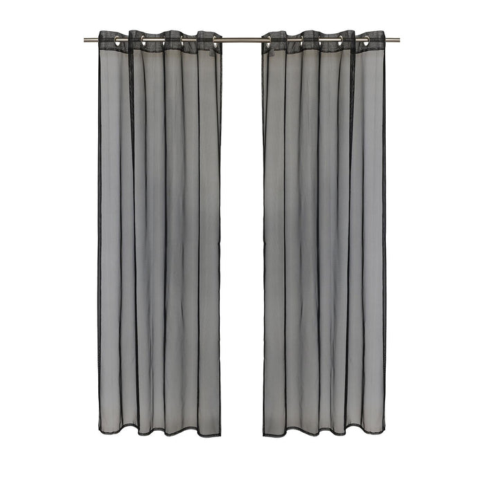 Outdoor Decor No Se'em Sheer Grommet Outdoor Curtain Panel for Outdoor 50" x 84" Black
