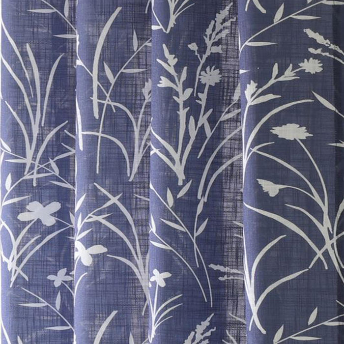 Commonwealth Bradford Floral Printed Top Panel With 8 Matt Silver Grommets - Blue