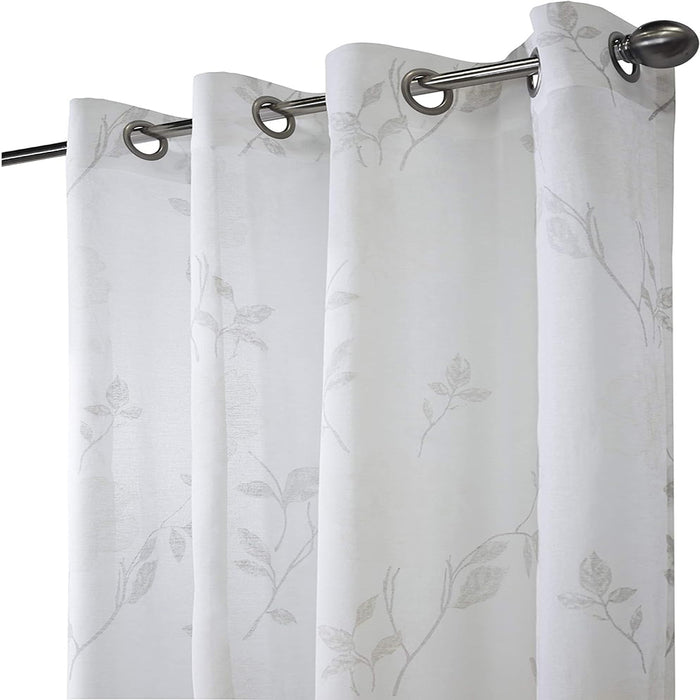 Commonwealth Giardino-71679-109-95-001 Printed Floral Curtain, White