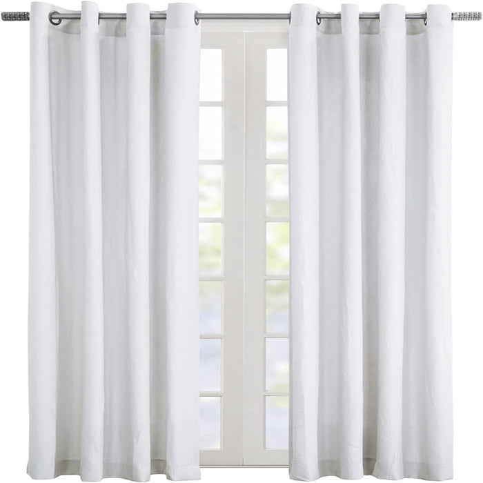 Commonwealth Harmony 71712-109 Solid Color Curtain Panel, 52" Wide by 84" Long, White