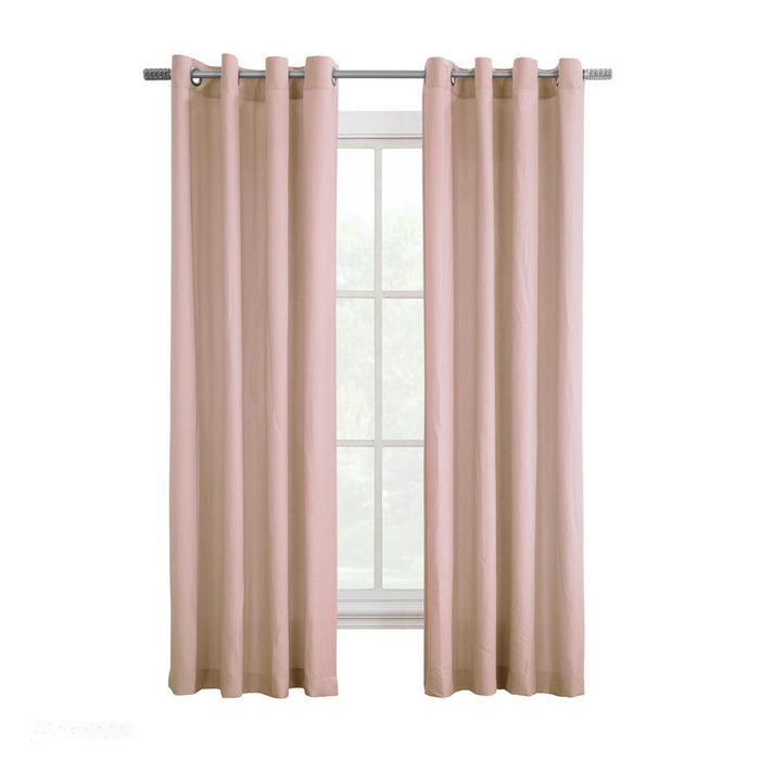 Habitat Harmony Light Filtering Crinkled Texture on Supple Drapeable Flowing Fabric Grommet Curtain Panel Rose