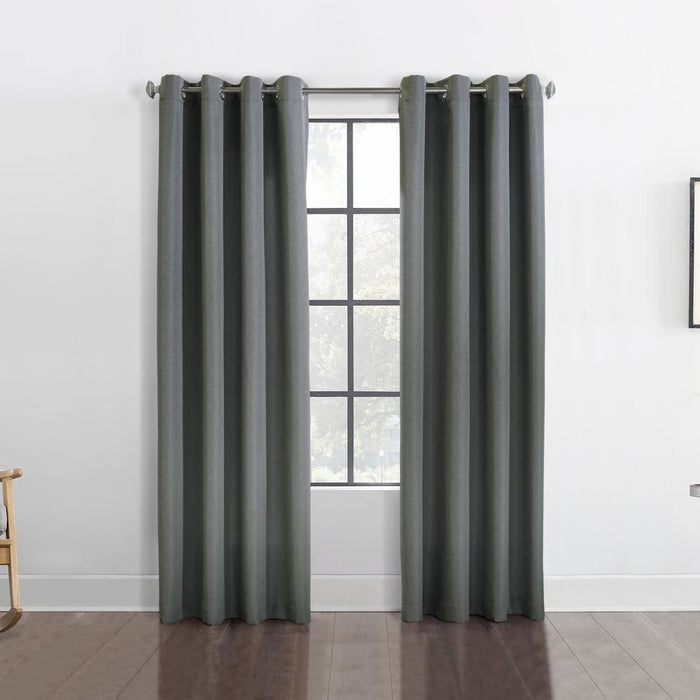 Habitat Margaret Light Filtering Window Treatment Grommet Curtain Panel for Bedroom Charcoal