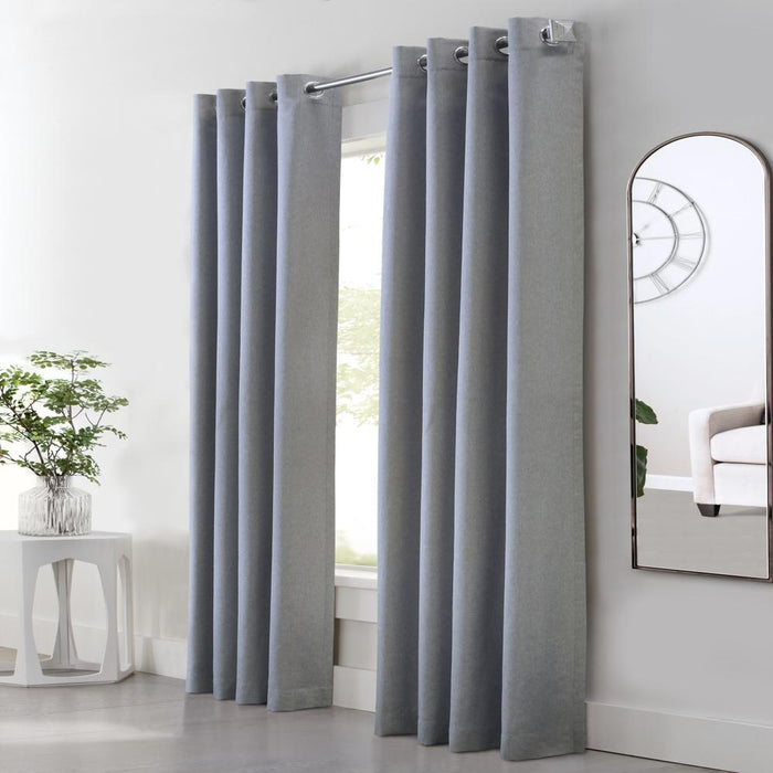 Habitat Margaret Light Filtering Provide Daytime Privacy Woven Textured Pattern Grommet Curtain Panel Grey