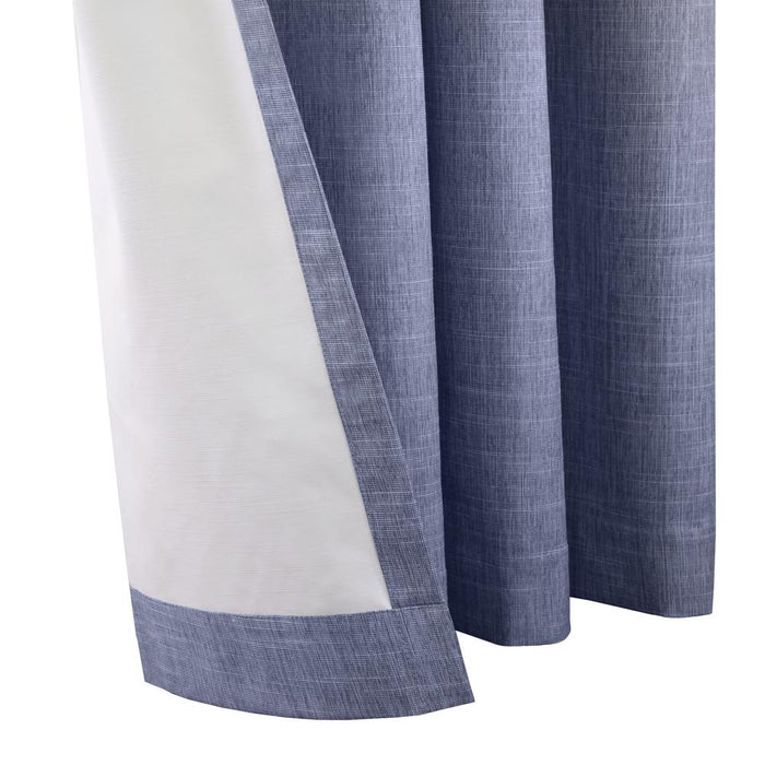 Thermaplus Maya Blackout Grommet Privacy and Sound Dampening Curtain Panel for Bedroom Livingroom Slate Blue