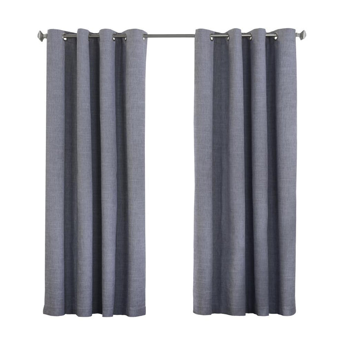 Thermaplus Maya Blackout Grommet Privacy and Sound Dampening Curtain Panel for Bedroom Livingroom Slate Blue