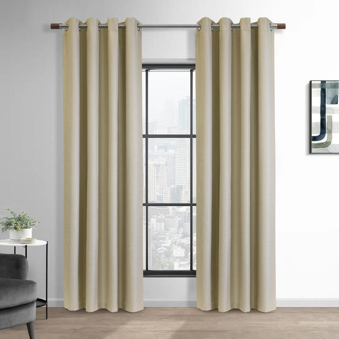 Thermaplus Newberry Blackout Window Treatment Grommet Curtain Panel for Bedroom Livingroom Linen