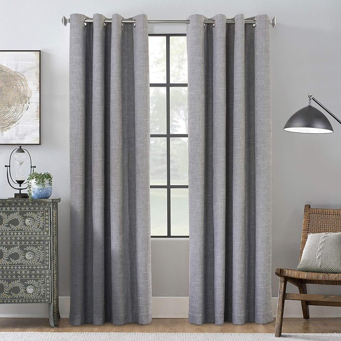 ThermaPlus Newberry Blackout Insulated Window Curtain, Grey