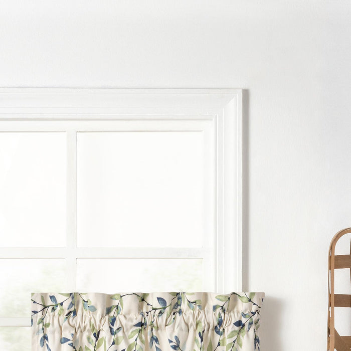 Ellis Vintage Elegant Medium Scale Printed Vine Pattern 1.5" Rod Pocket Tier for Windows Azure
