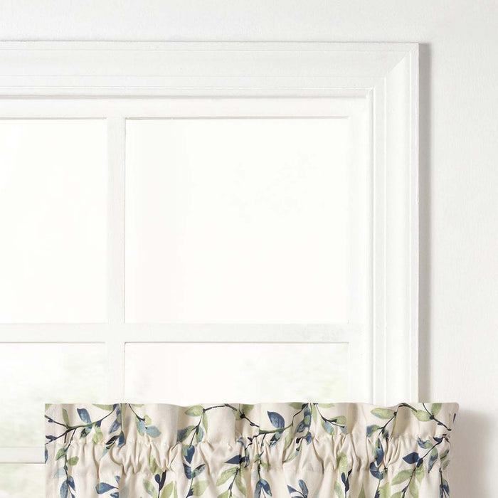 Ellis Vintage Elegant Medium Scale Printed Vine Pattern 1.5" Rod Pocket Tier for Windows Azure