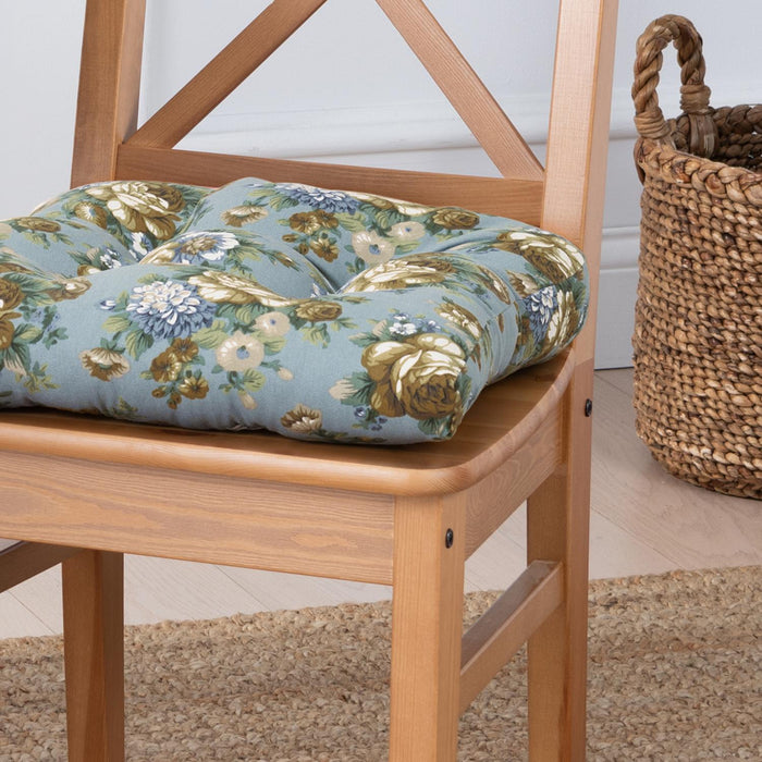 Ellis Bella Rose Stylish Medium Scale Printed Floral Pattern Non-Skid Chair Pad