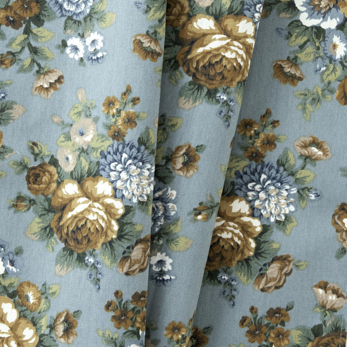 Ellis Bella Rose Stylish Medium Scale Printed Floral Pattern 1.5" Rod Pocket Tier for Windows Wedge