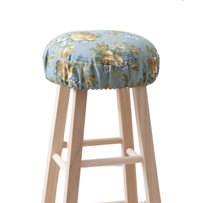 Ellis Bella Rose Stylish Medium Scale Printed Floral Pattern Elastic Bottom Edge Barstool Cover 13"x13" Wedge