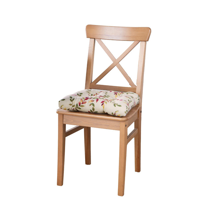 Ellis Vintage Stylish Medium Scale Printed Vine Pattern Poly Filled Non Skid Backing Chairpad