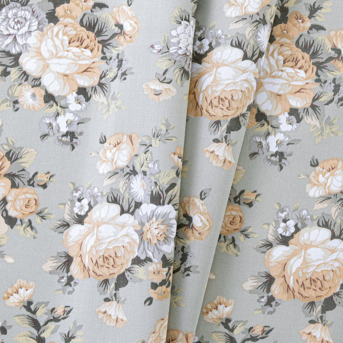 Ellis Bella Rose Exclusive Medium Scale Printed Floral Pattern 1.5" Rod Pocket Tier for Windows Mist