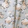 Ellis Bella Rose Exclusive Medium Scale Printed Floral Pattern 1.5" Rod Pocket Tier for Windows Mist