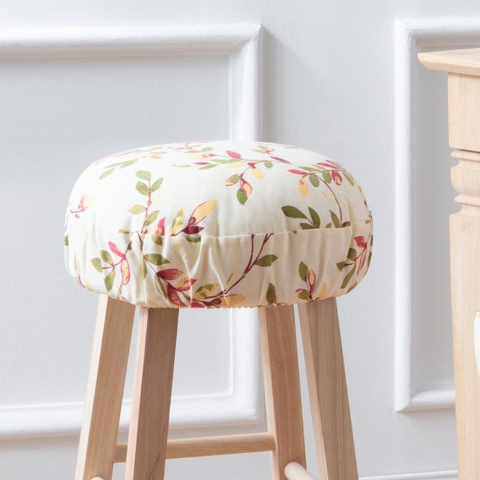 Ellis Vintage Stylish Medium Scale Printed Vine Pattern Elastic Bottom Edge Barstool Cover 13"x13" Pecan