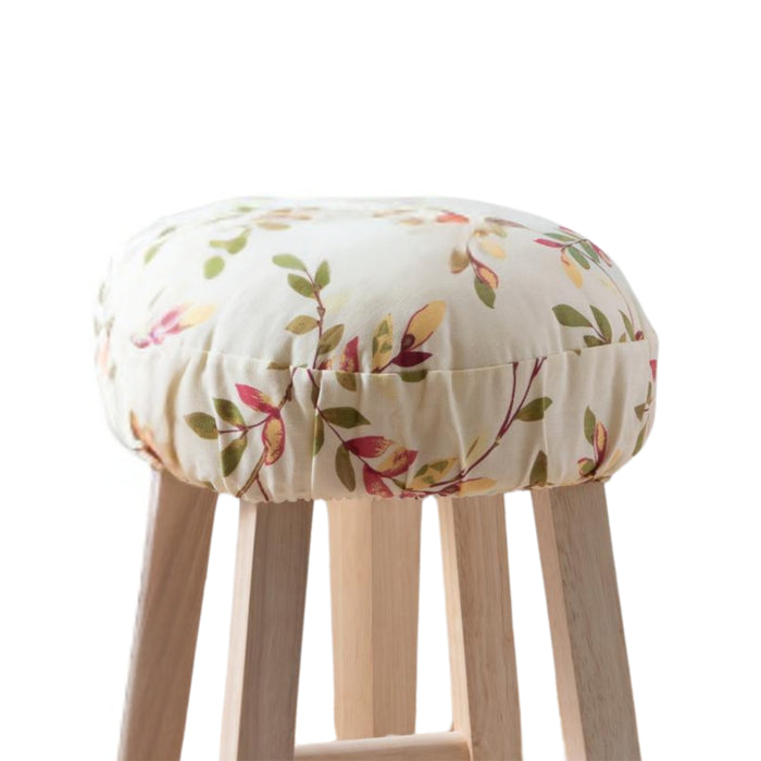 Ellis Vintage Stylish Medium Scale Printed Vine Pattern Elastic Bottom Edge Barstool Cover 13"x13" Pecan