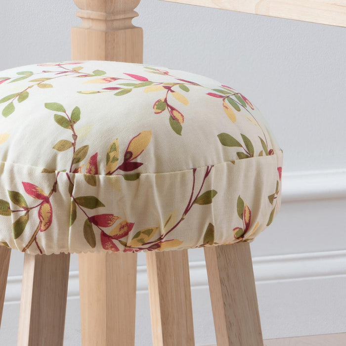 Ellis Vintage Stylish Medium Scale Printed Vine Pattern Elastic Bottom Edge Barstool Cover 13"x13" Pecan