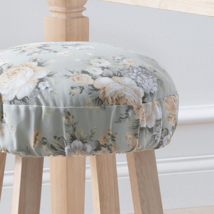 Ellis Bella Rose Stylish Medium Scale Printed Floral Pattern Elastic Bottom Edge Barstool Cover 13"x13" Mist