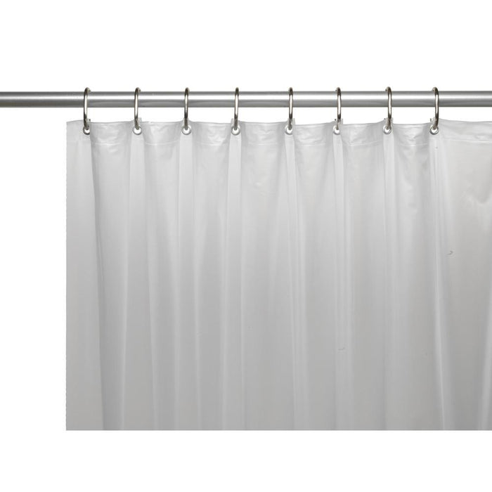 Carnation Home Fashions 3 Gauge Vinyl Shower Curtain Liner with Weighted Magnets and Metal Grommets - Frosty Clear 72x72"