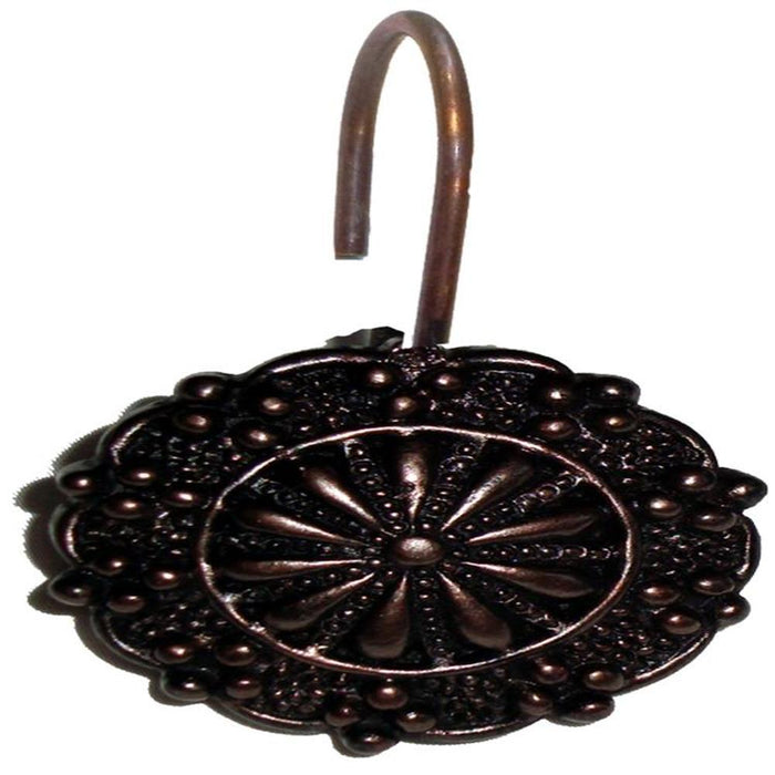 Carnation Home Fashions "Sheffield" Resin Shower Curtain Hooks - Oil Rubbed Bronze 1.5x1.5"