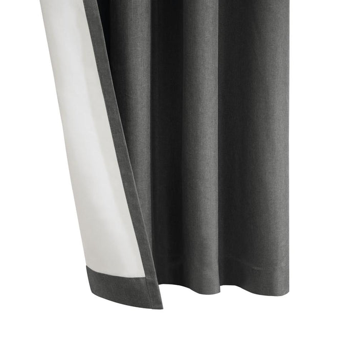 Thermaplus Edison Grommet Premium Quality Blackout Curtains Panel for Bedroom Charcoal