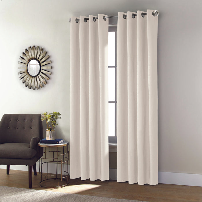 Thermaplus Shadow Blackout UV Protection Grommet Curtain Panel for Windows 52" x 63" Off-white