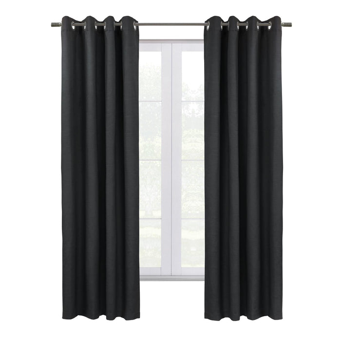 Thermaplus Shadow Blackout UV Protection Grommet Curtain Panel for Windows 52" x 63" Black