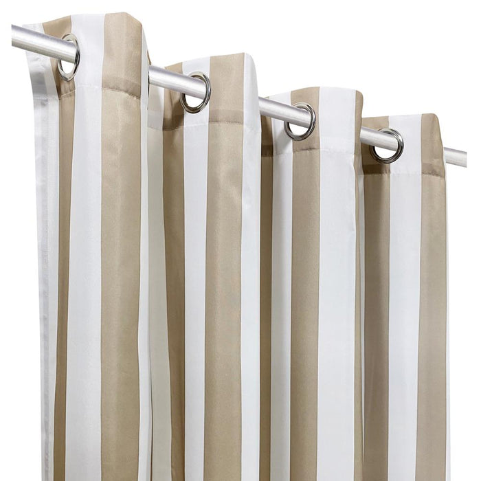 Commonwealth Seascapes Stripes Light Filtering Satiny Look Provide Privacy Grommet Outdoor Panel Pair Linen