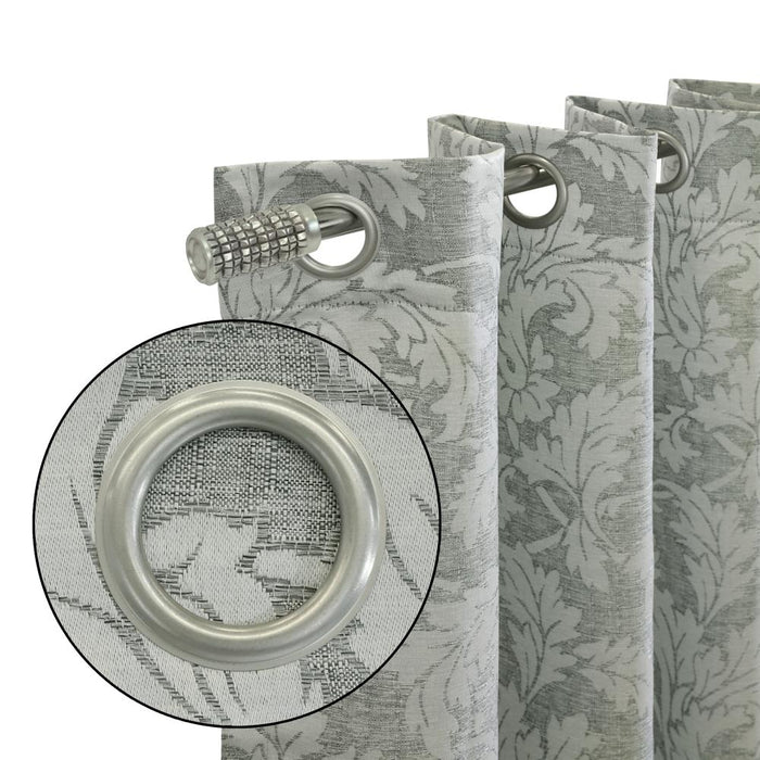 Habitat Valencia Light Filtering Provide Daytime Privacy Rich Woven Branch Leaf Design Grommet Curtain Panel Grey
