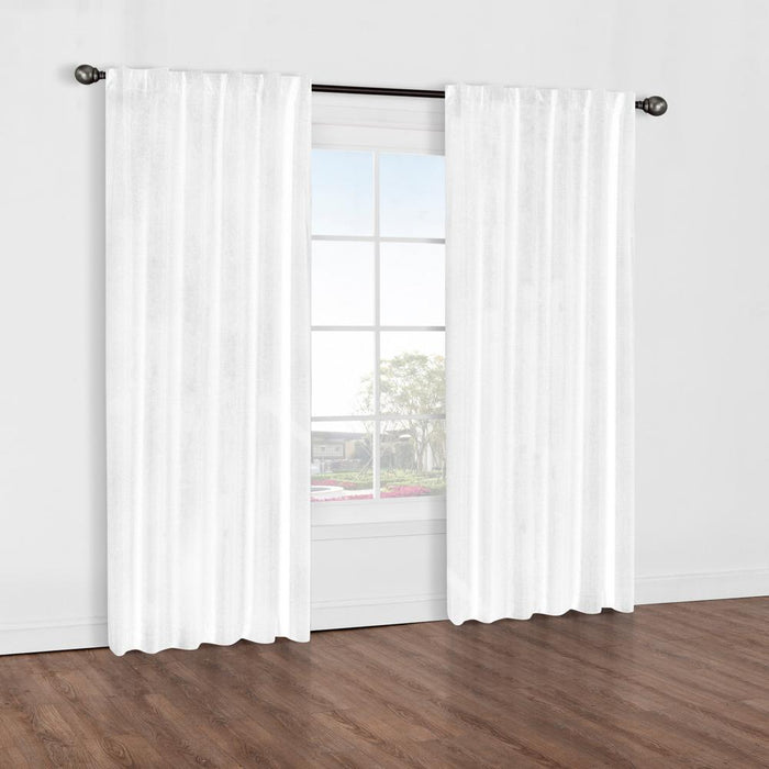Thermaplus Baxter Total Blackout Back Tab Curtain - White