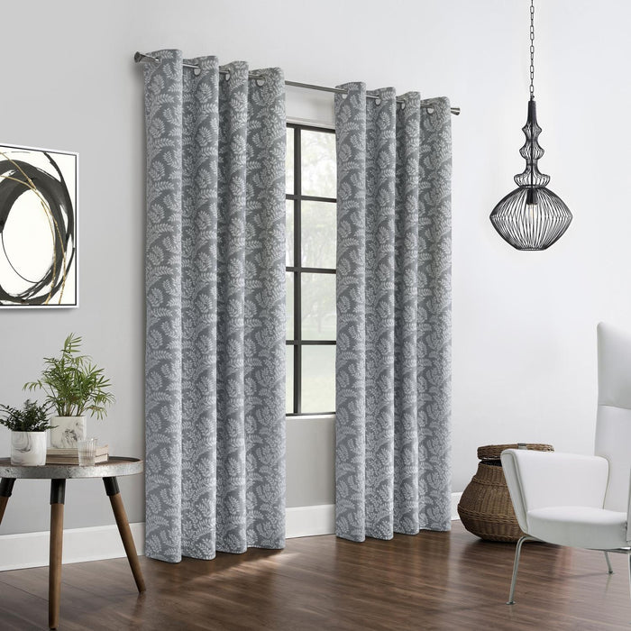 Thermaplus Patricia 100% Blackout UV Protection Grommet Curtain Panel for Windows Silver